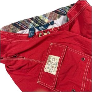 Vintage Polo Ralph‎ Lauren Swim Trunks Mens Large Mesh Lined Red Shorts